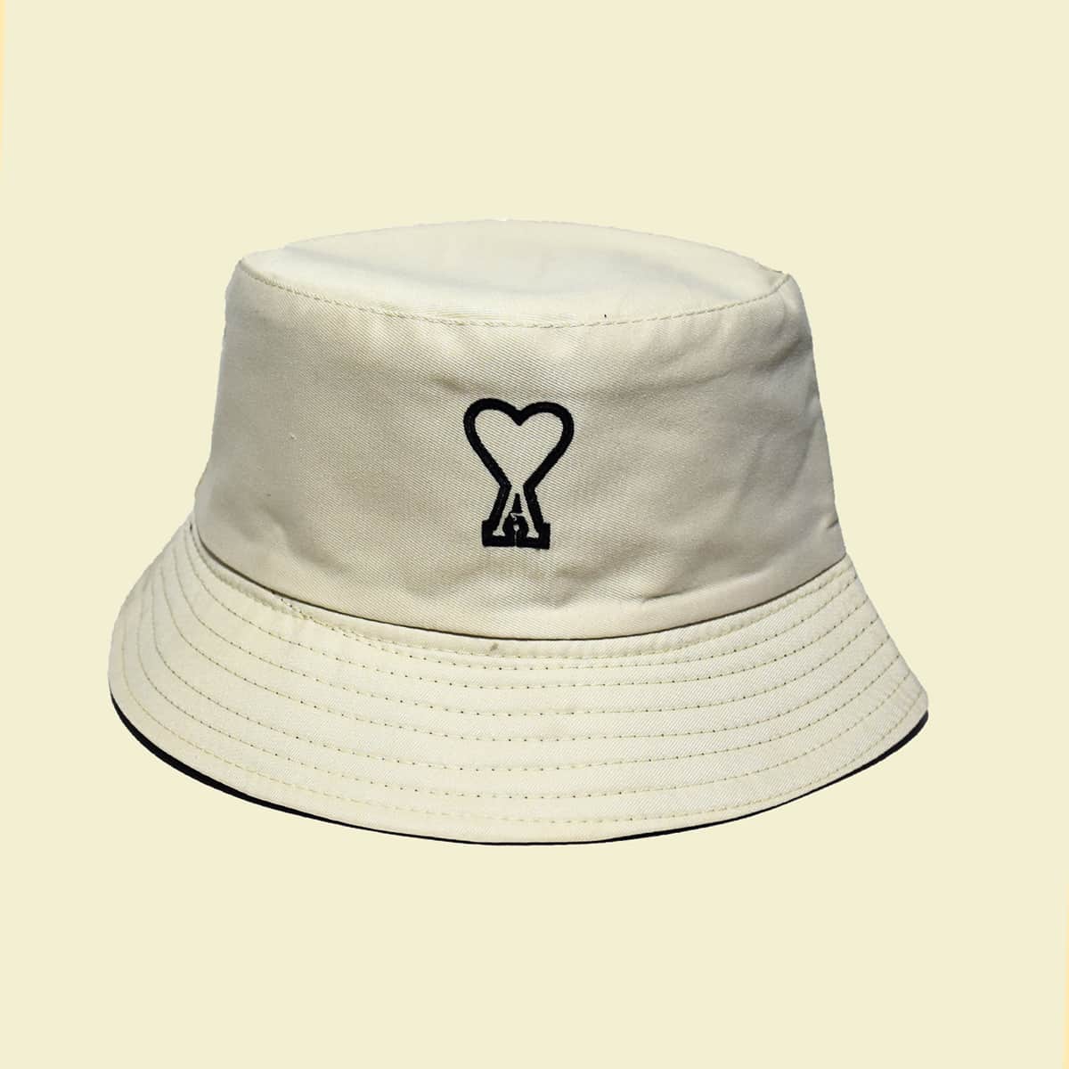 

Letter Graphic Bucket Hat, Beige