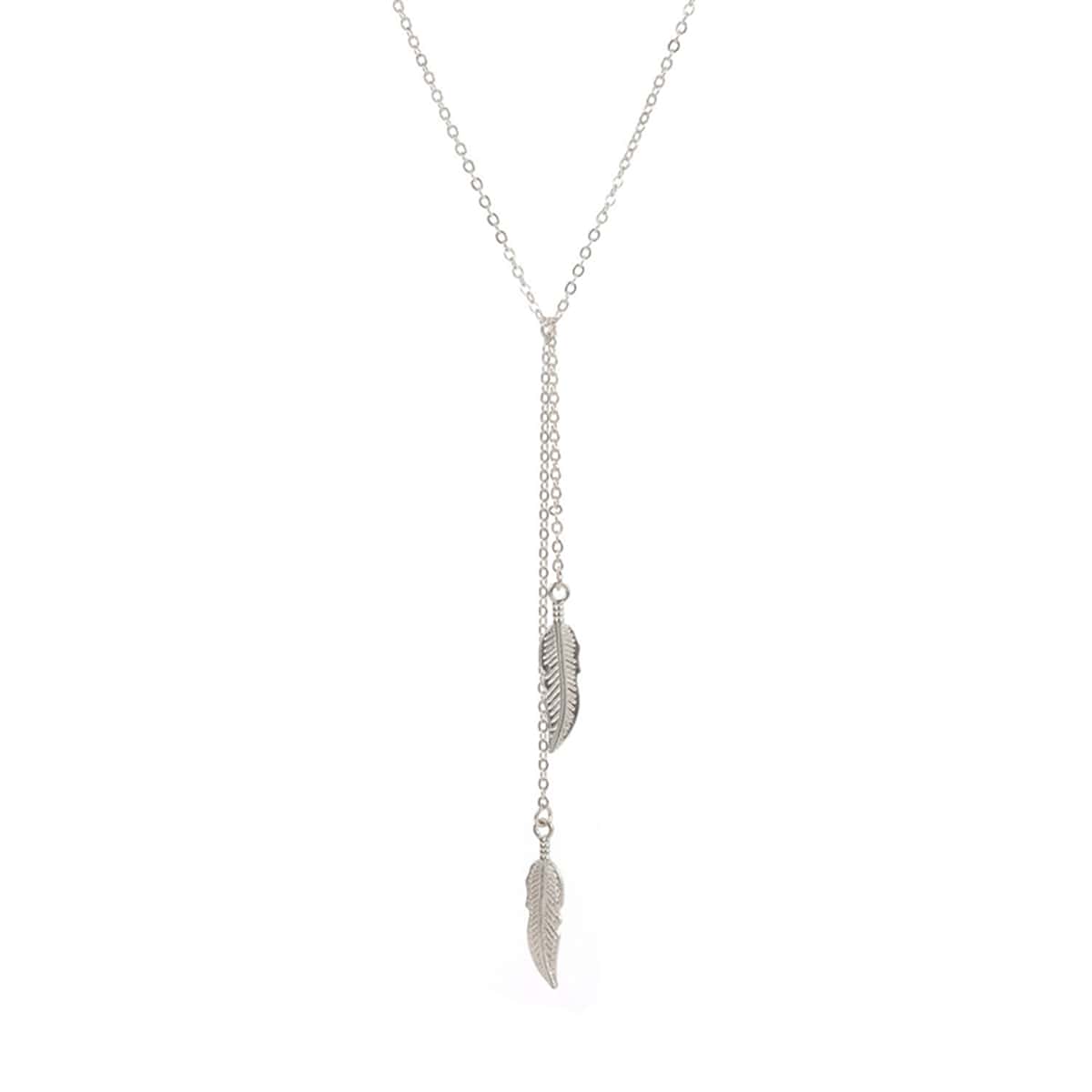 

Leaf Lariats Necklace, Silver