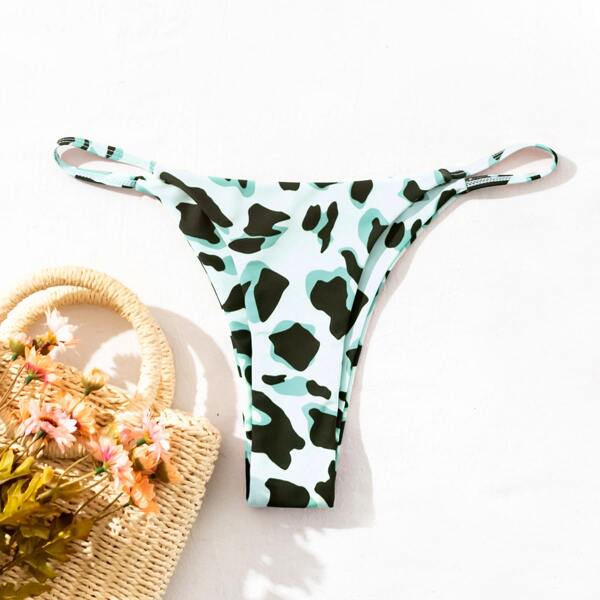 

Leopard Thong Bikini Panty, Baby blue