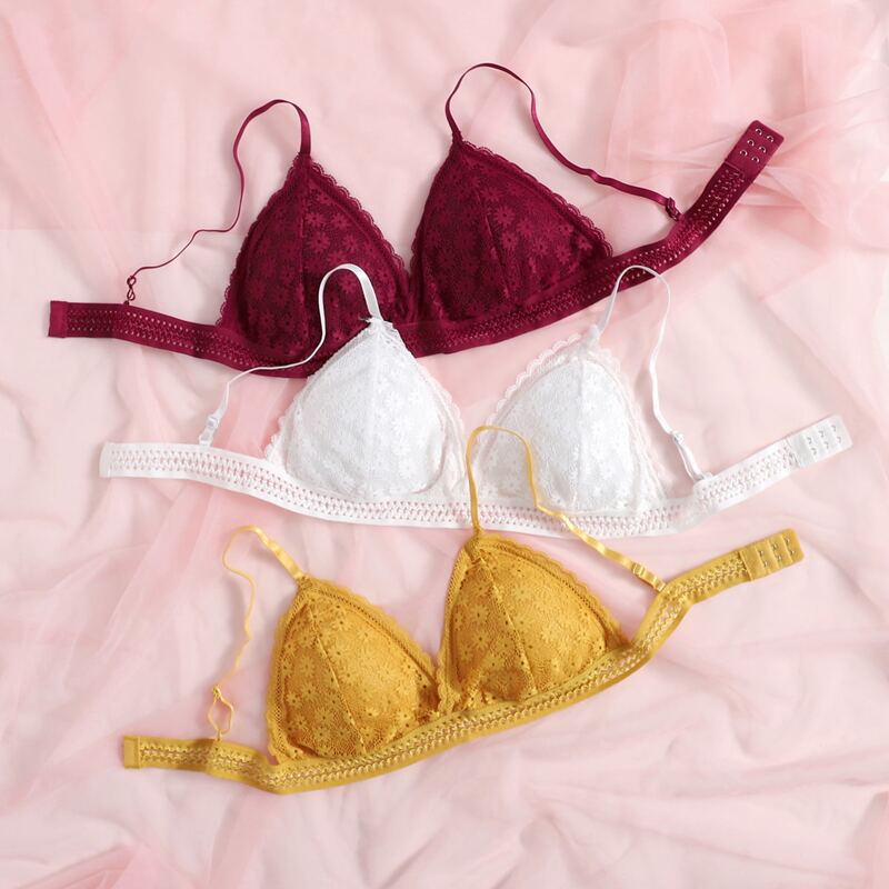 

3pack Floral Lace Bralette Set, Multicolor
