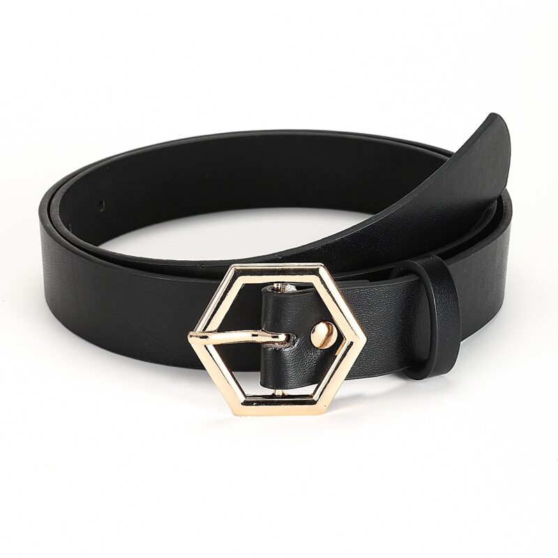 

Polygon Buckle Belt, Black