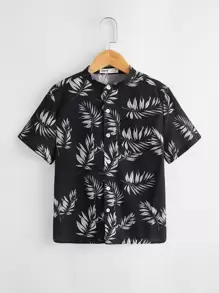 SHEIN قميص بطباعة نباتات للاولاد