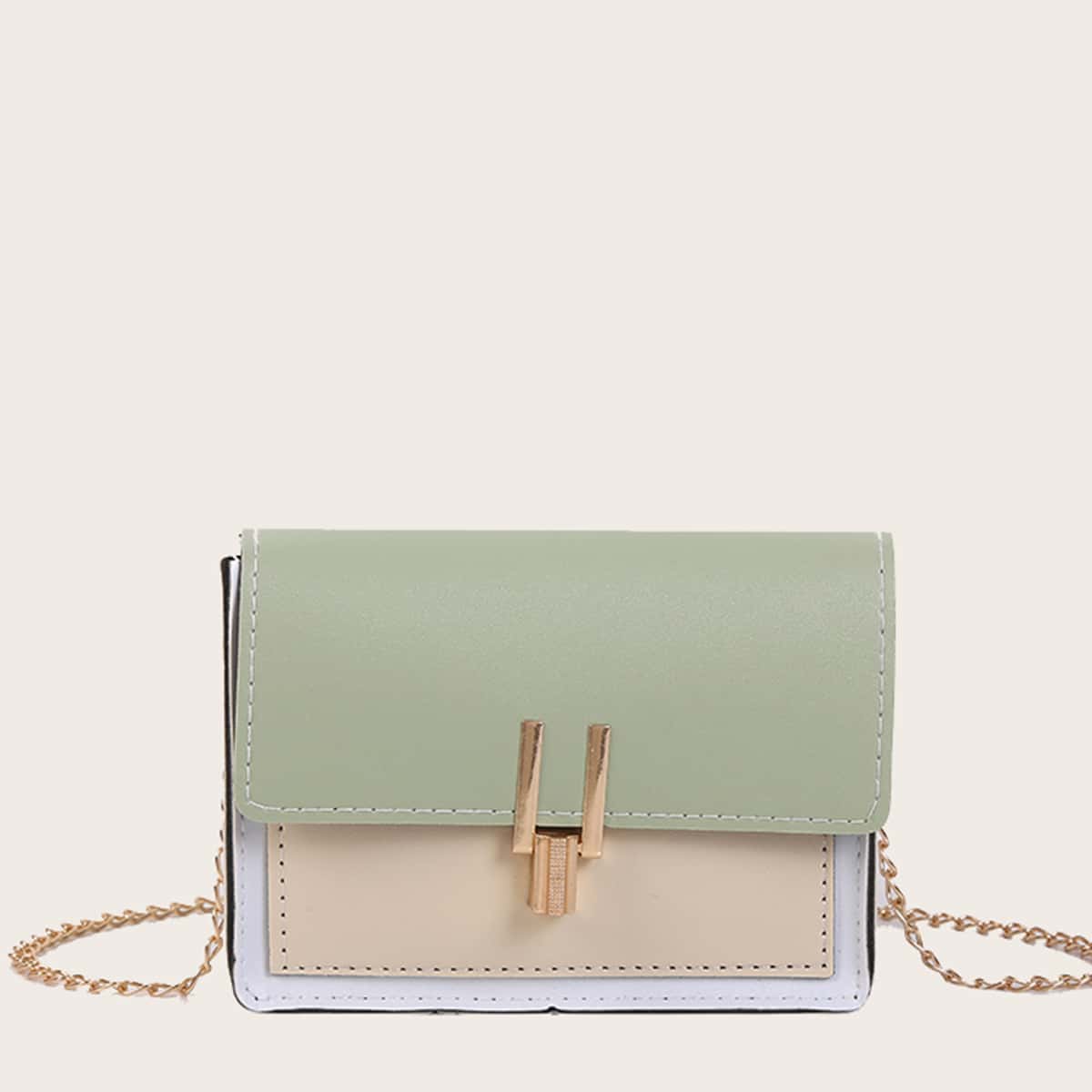 

Colorblock Chain Crossbody Bag, Multicolor