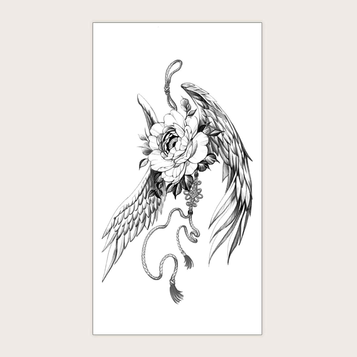 

1sheet Flower Pattern Tattoo Sticker, Black