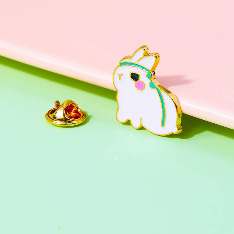 

Cartoon Rabbit Brooch, White