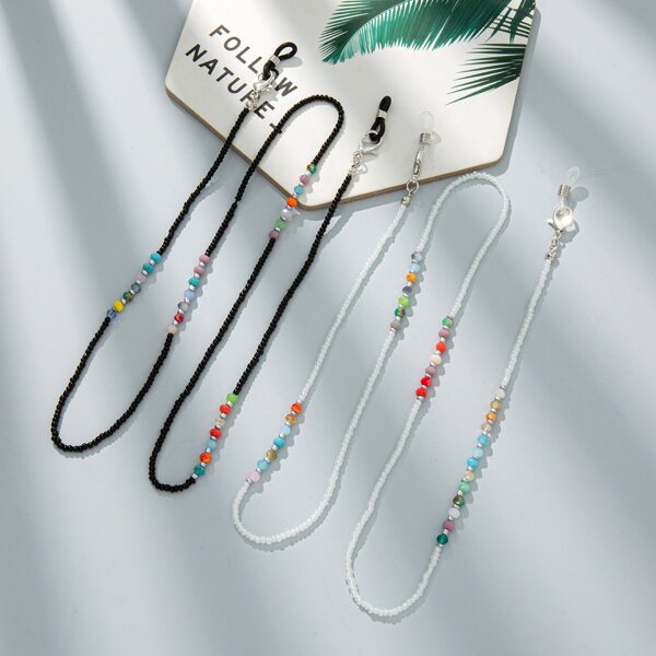 

2pcs Beaded Glasses Chain, Multicolor