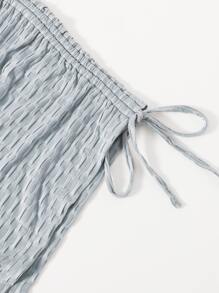 SHEIN Shorts unicolor con cordón lateral - Gris Claro - Ver 4