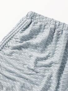 SHEIN Shorts unicolor con cordón lateral - Gris Claro - Ver 5