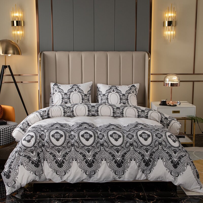 

Baroque Pattern Duvet Cover Set Without Filler, Multicolor