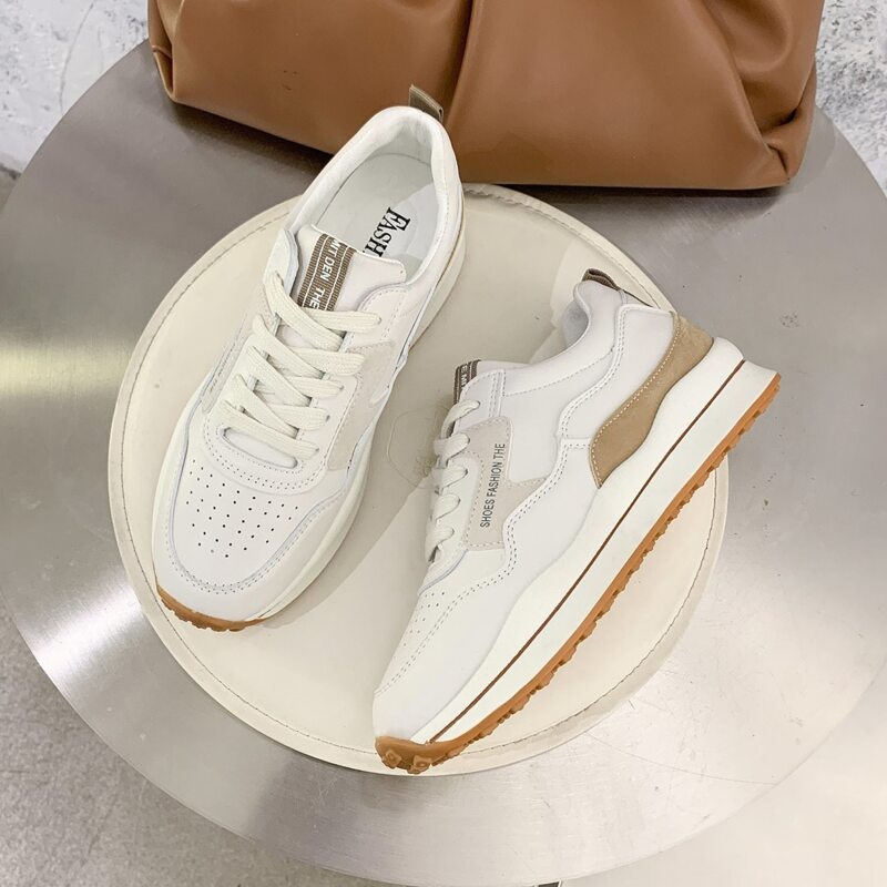 

Lace-up Front Sneakers, Beige