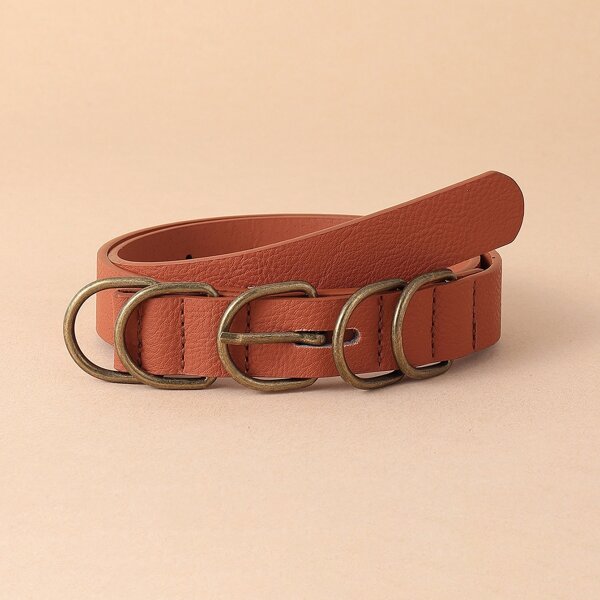 

Metal Buckle Belt, Rust brown