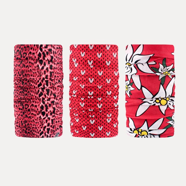 

3pcs Ditsy Floral Pattern Sun Protection For The Face, Red