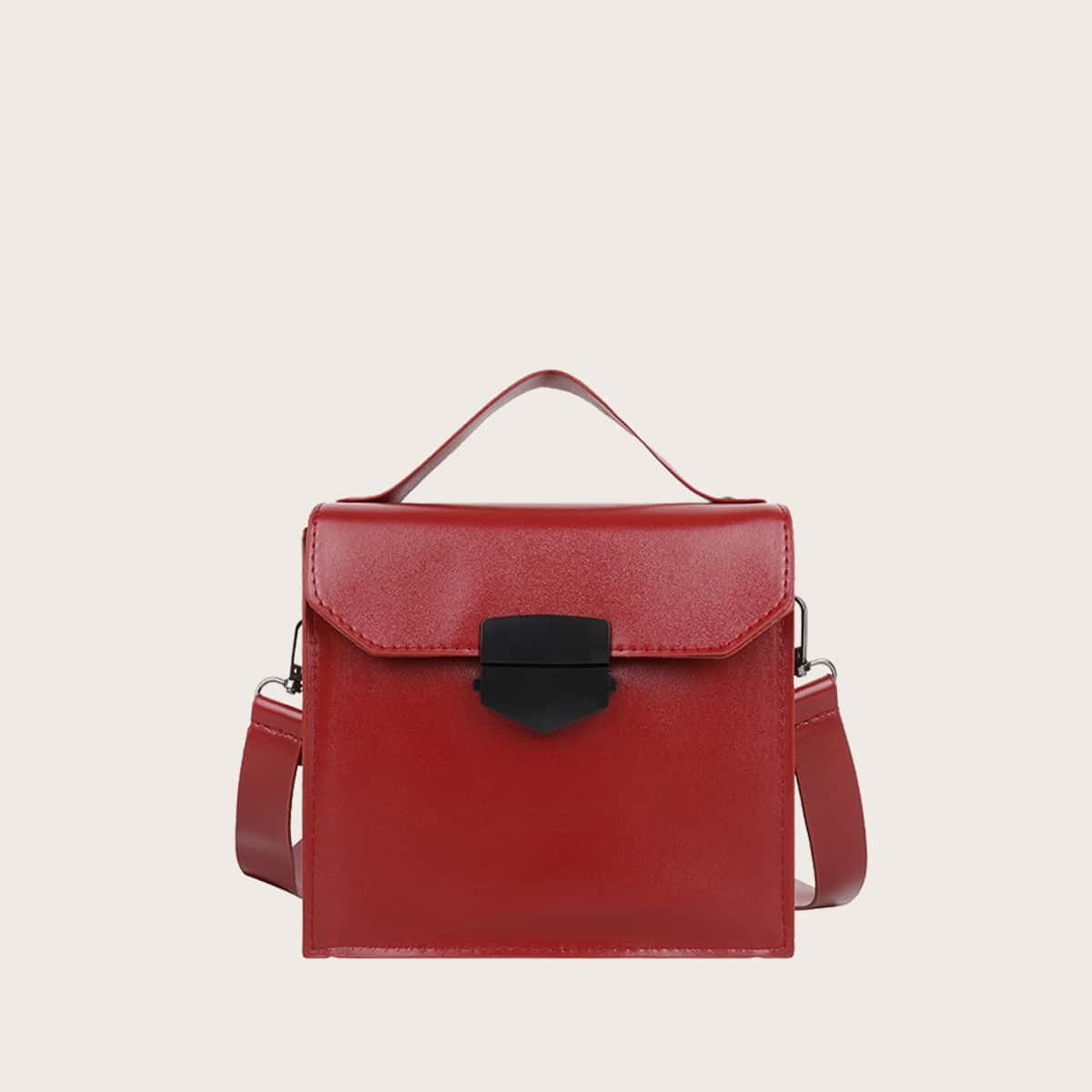 

Solid Satchel Bag, Red