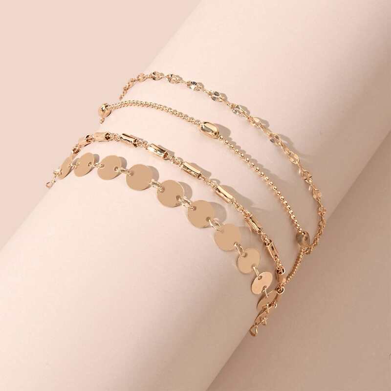 

4pcs Chain Bracelet, Gold