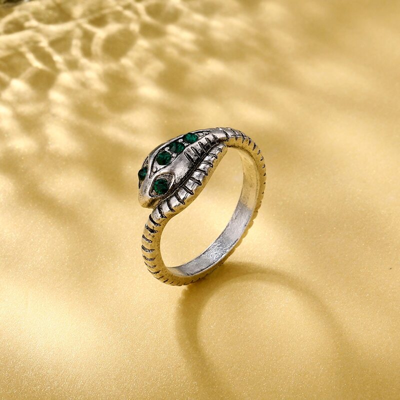 

1pc Snake Wrap Ring, Antique silver