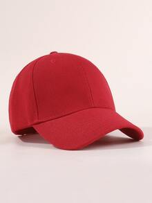 Kids Minimalist Baseball Cap - Red - View 2