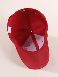 Kids Minimalist Baseball Cap - Red - View 4