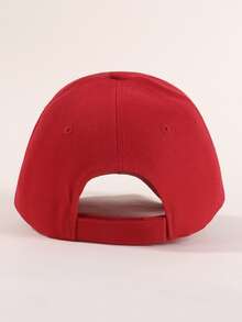 Kids Minimalist Baseball Cap - Red - View 6