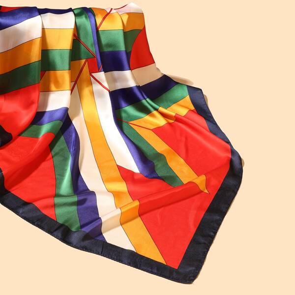 

Color Block Striped Pattern Bandana, Multicolor