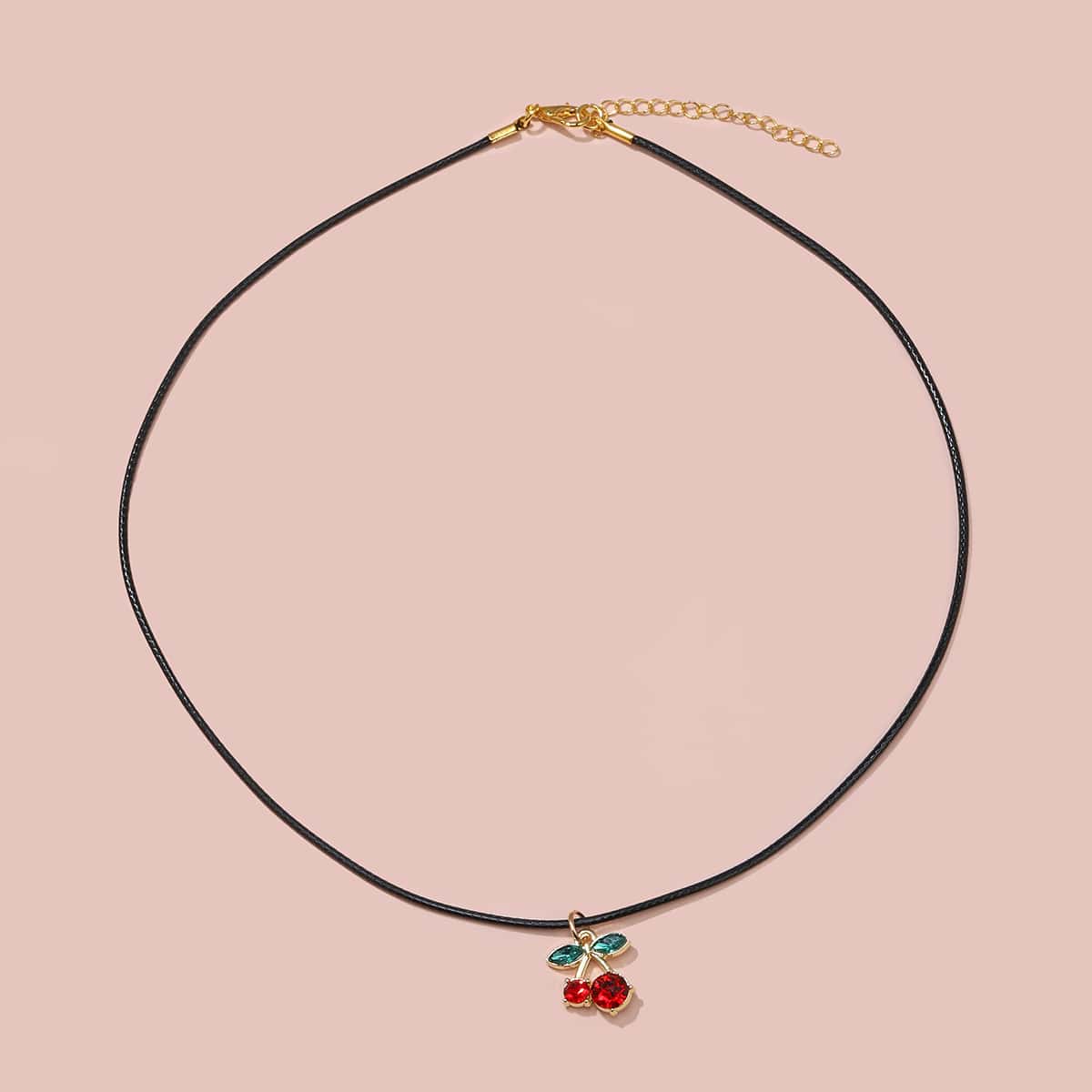 

Cherry Pendant Necklace, Red