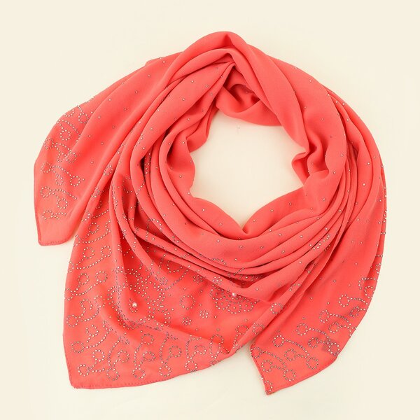

Faux Pearl & Rhinestone Decor Bandana, Watermelon pink