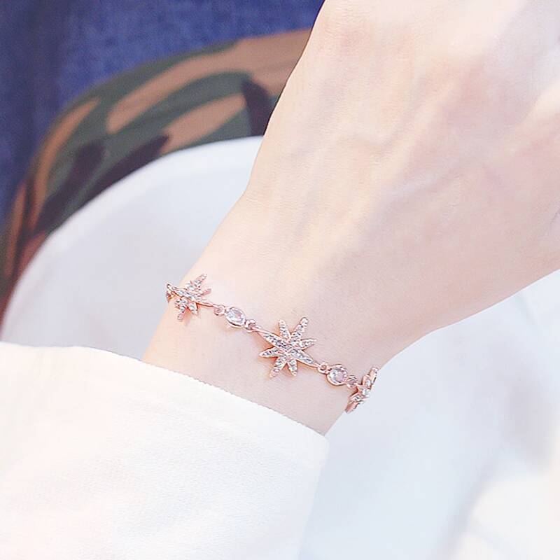 

Rhinestone Chain Bracelet, Rose gold