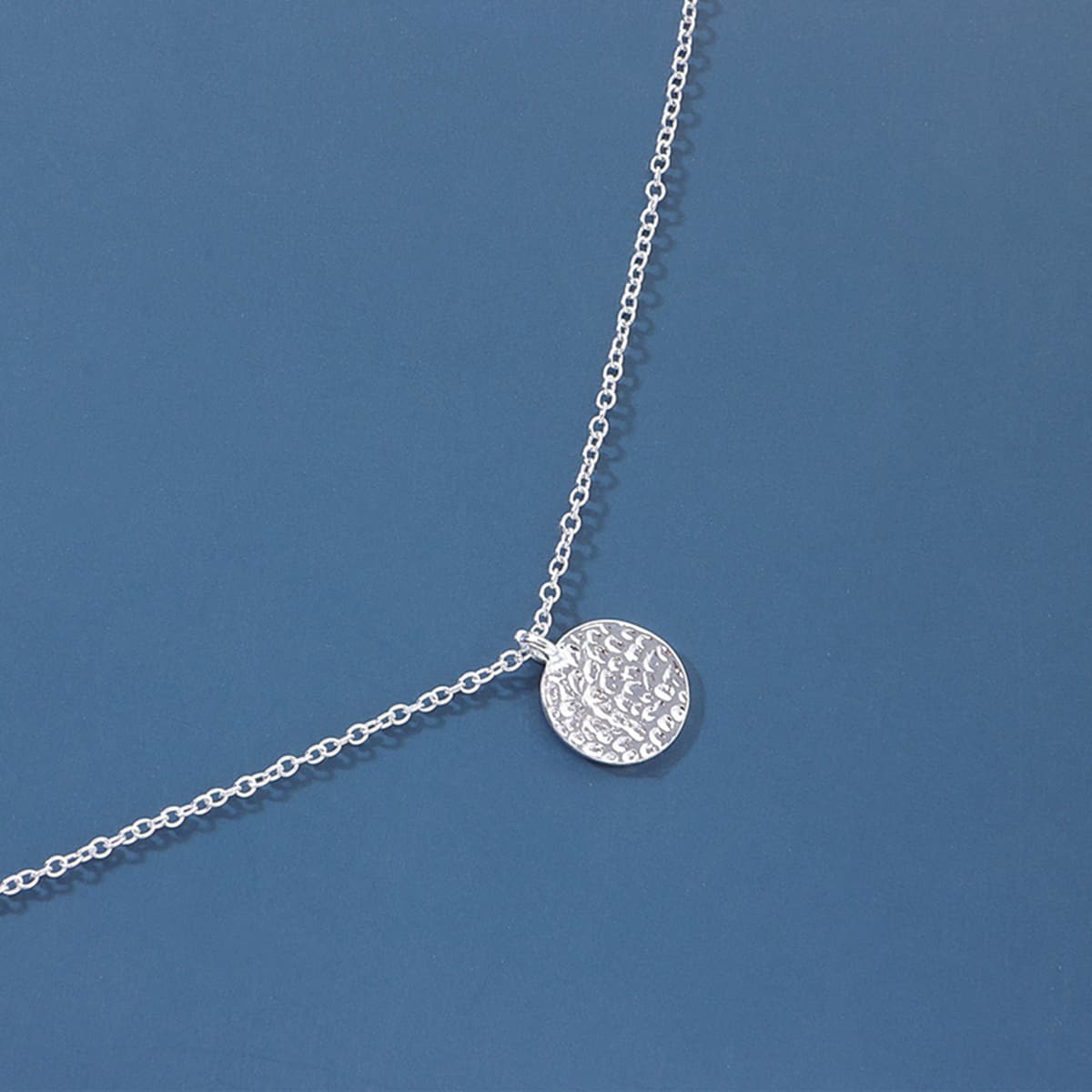 

Disc Pendant Necklace, Silver