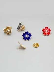5 件花朵设计胸针 情人节、妈妈、母亲、母亲节、礼物 - 彩色 - 查看 2