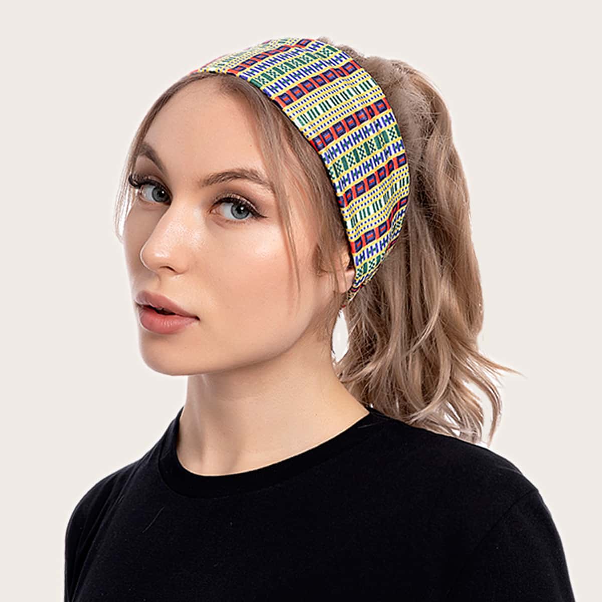 

Geometric Pattern Hair Band, Multicolor