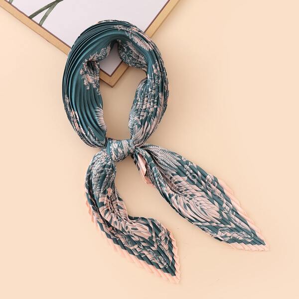 

Plant Pattern Pleated Bandana, Multicolor