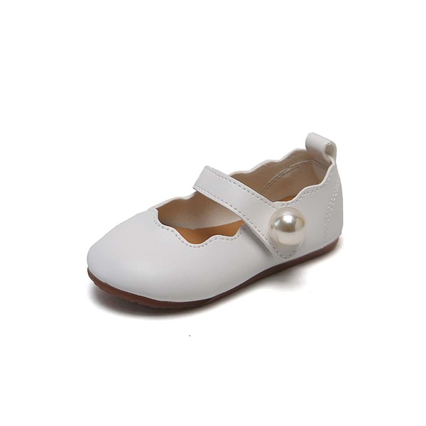 

Toddler Girls Faux Pearl Decor Flats, White