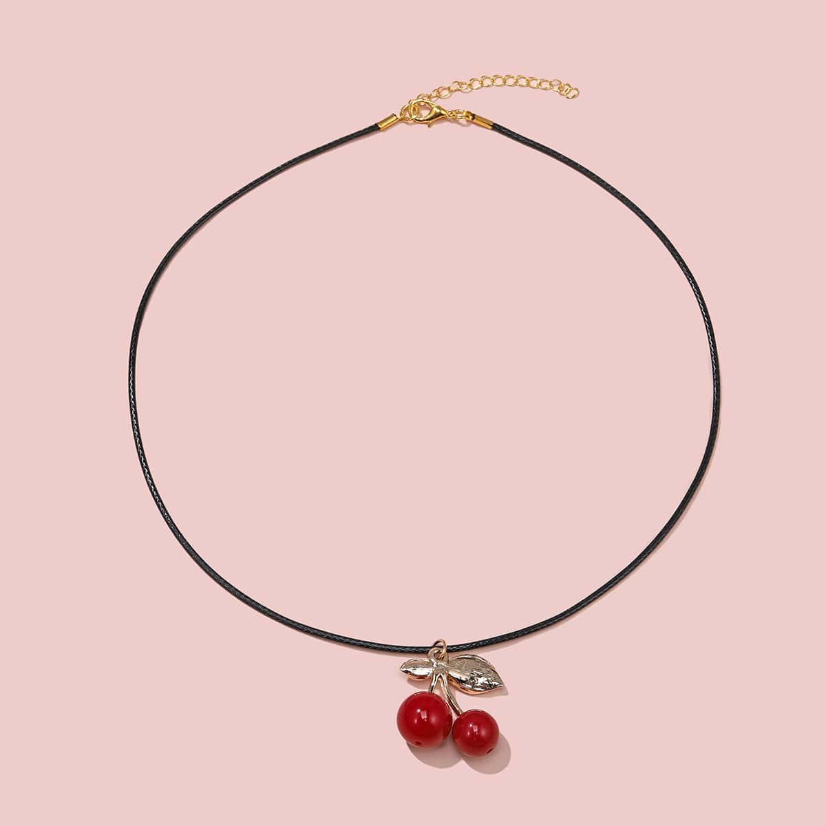 

Cherry Pendant Necklace, Red