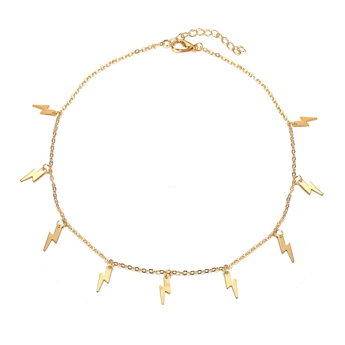 

Lightning Charm Necklace, Gold