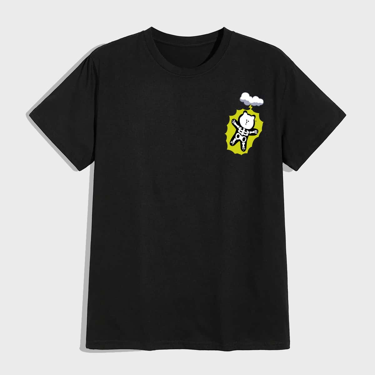 

Guys Skeleton Bear Graphic Tee, Black