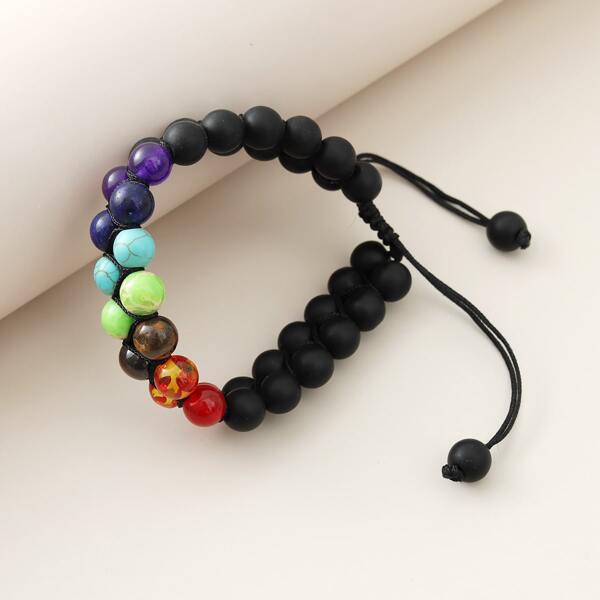 

1pc Beaded Bracelet, Multicolor