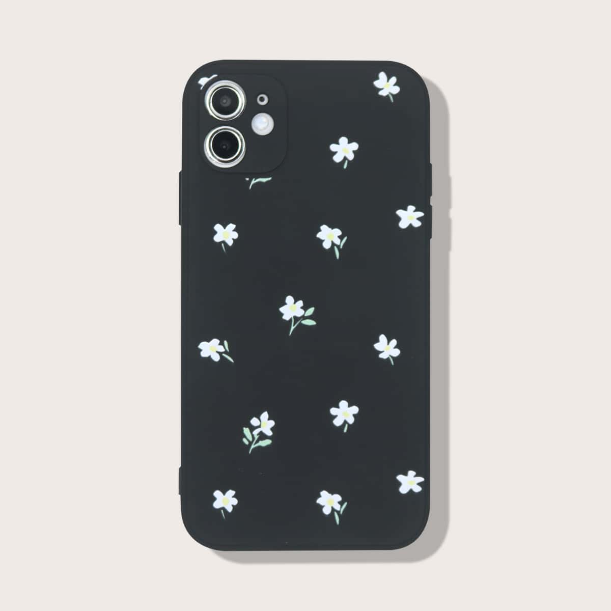

Floral Pattern Phone Case, Black