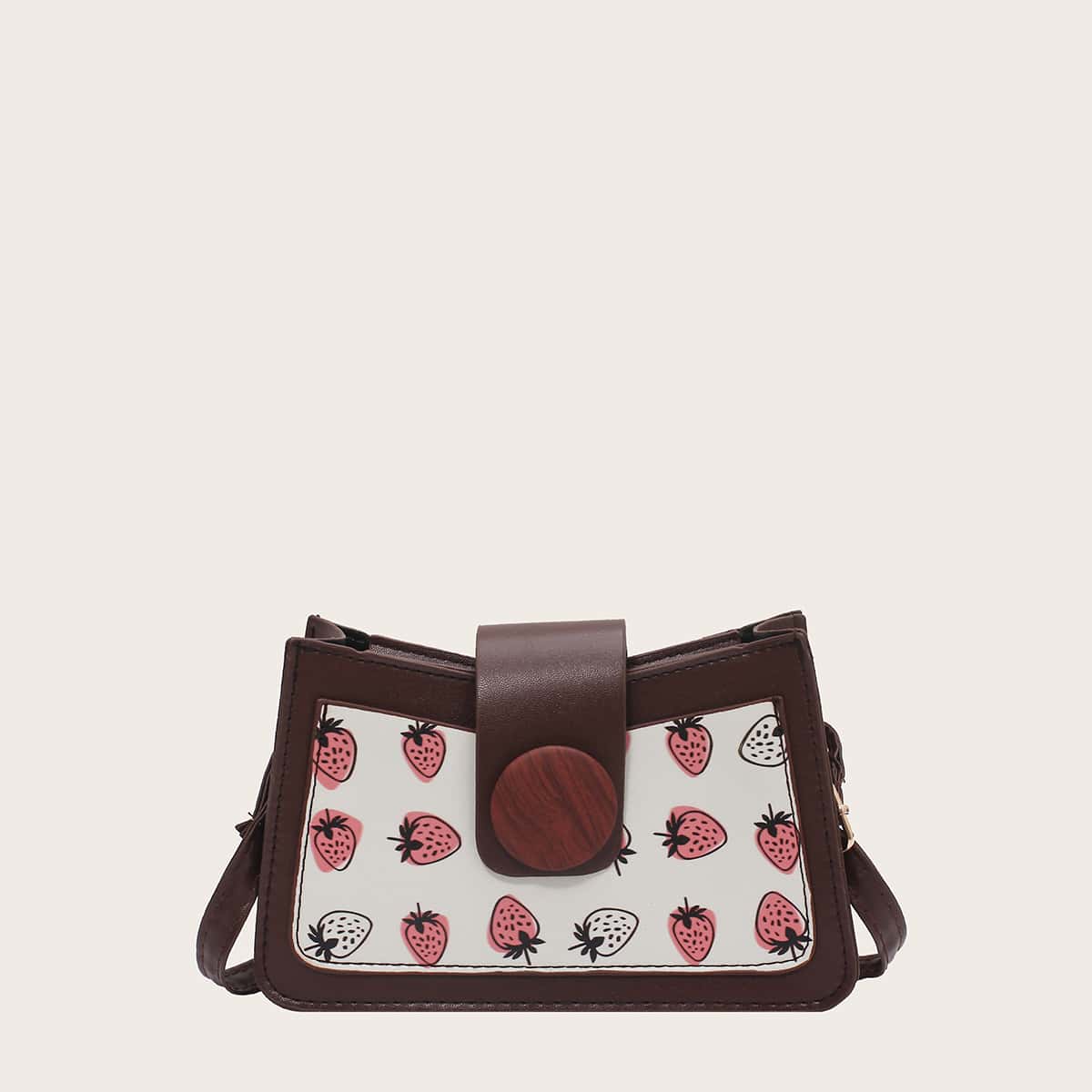 

Strawberry Crossbody Bag, Brown