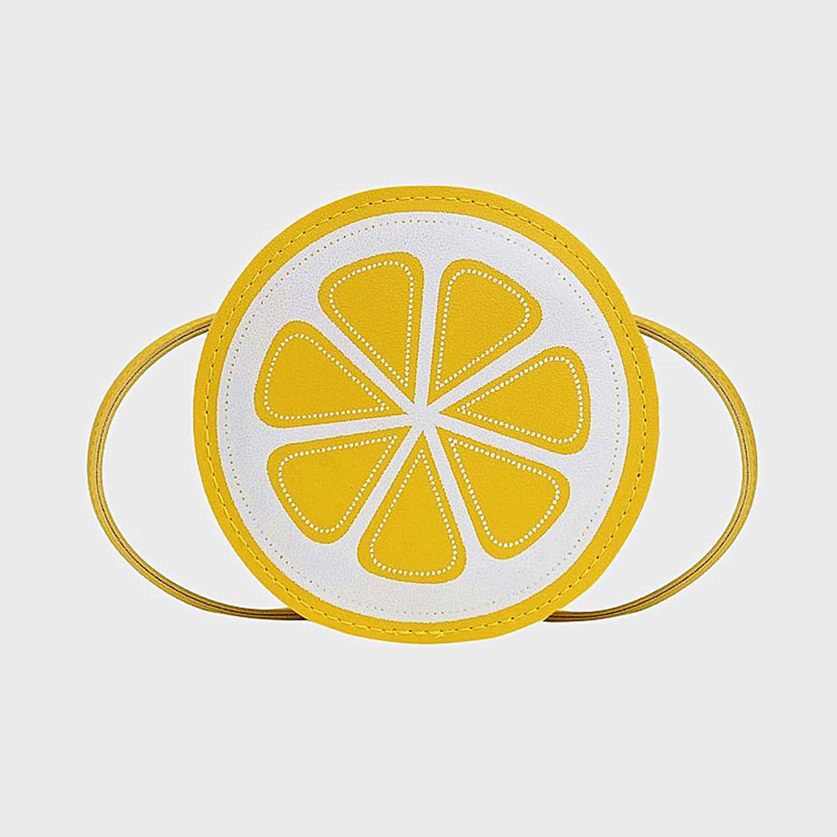 

Lemon Round Crossbody Bag, Yellow