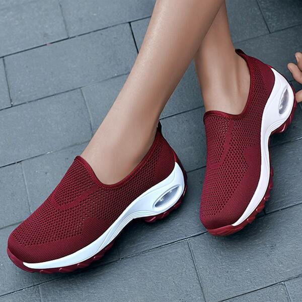 

Slip On Knit Slippers, Burgundy