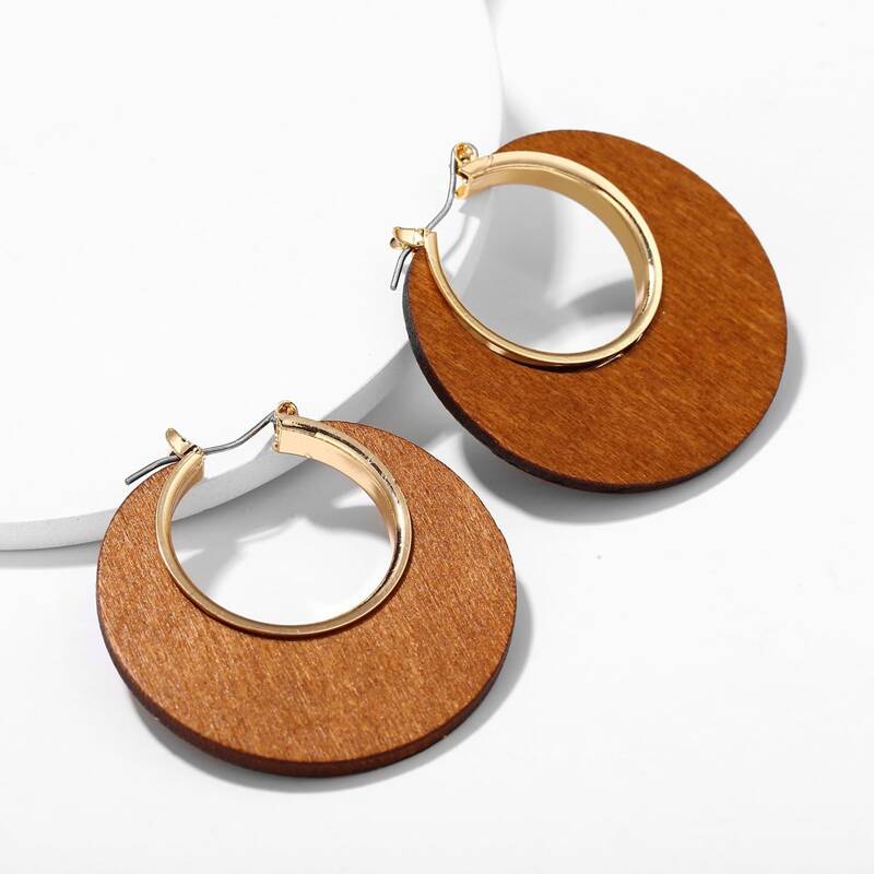

1pair Hoop Earrings, Champagne