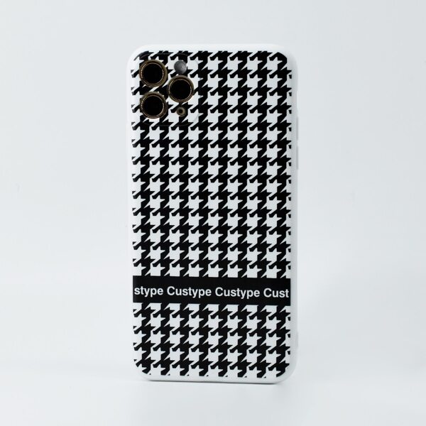 

Houndstooth Pattern Phone Case, Black and white