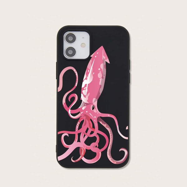 

Octopus Pattern Phone Case, Black