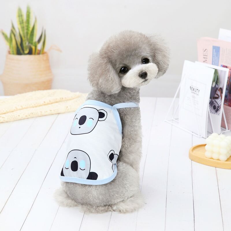 

Cartoon Koala Print Pet Tank, White