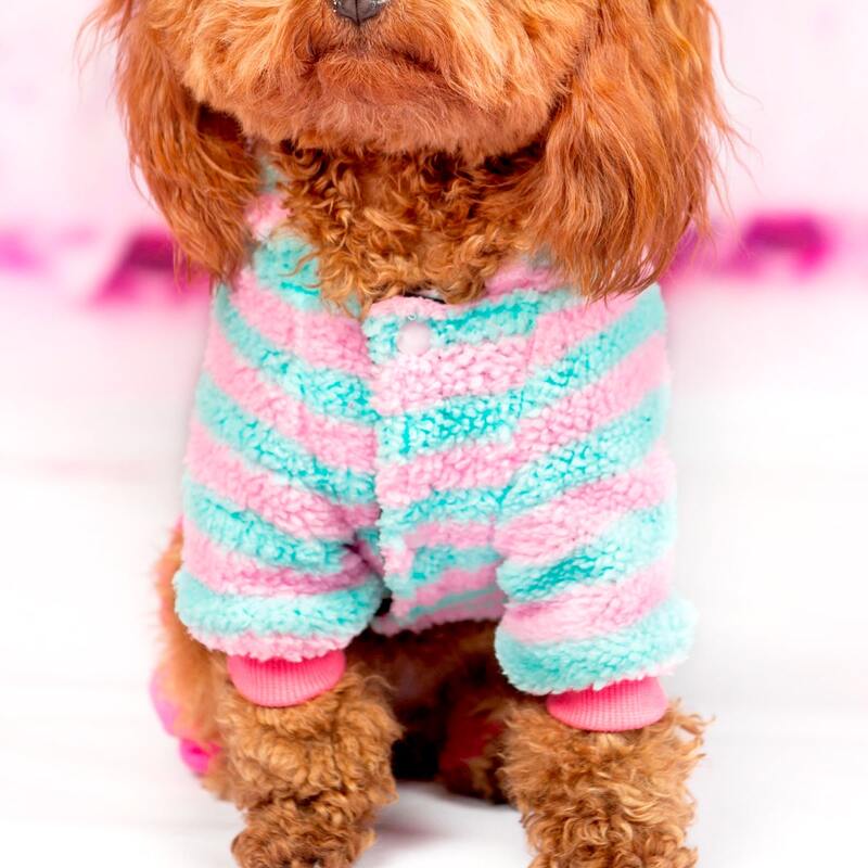 

Striped Pattern Pet Jumpsuit, Pink