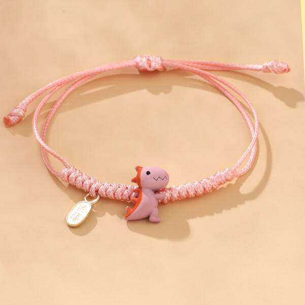 

Girls Cartoon Animal Decor Bracelet, Pink