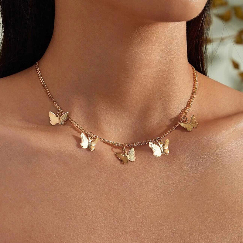 

Butterfly Charm Necklace, Gold
