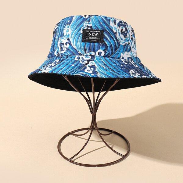 

Wave Print Bucket Hat, Multicolor