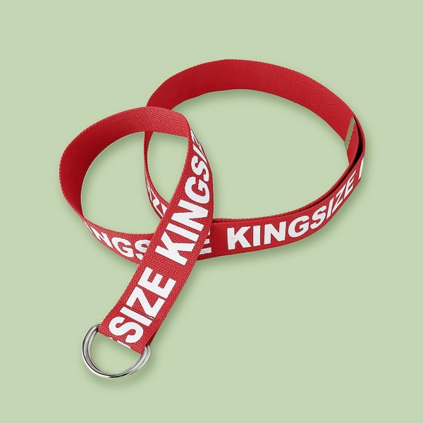 

Men Letter Graphic Tape Belt, Red