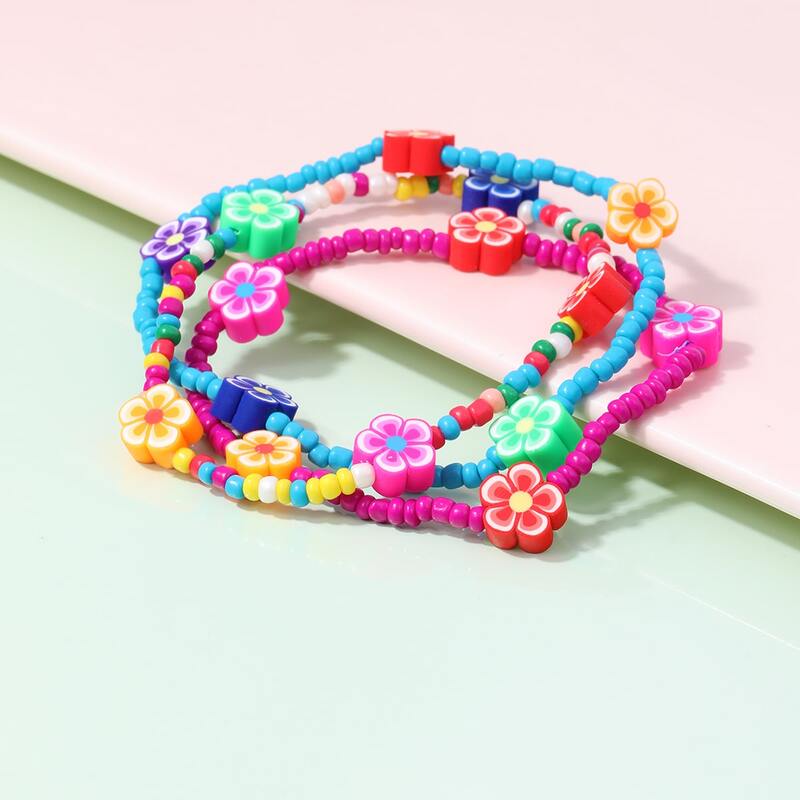 

Beaded Flower Bracelet, Multicolor
