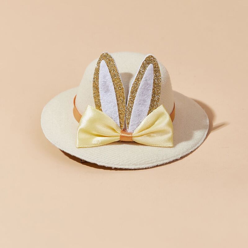 

Rabbit Ear Detail Pet Hat, Beige